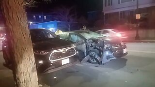 Boston police and fire respond to a motor vehicle accident on 420 Washington street