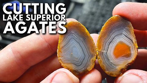 Cutting Lake Superior Agates & Finding *AMAZING* Bands Inside! Lapidary Saw (10-inch)