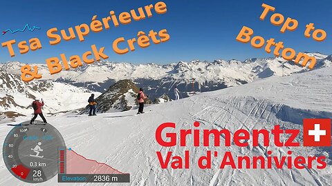 [4K] Skiing Grimentz, Tsa Supérieure and Black Crêts , Val d'Anniviers Switzerland, GoPro HERO9