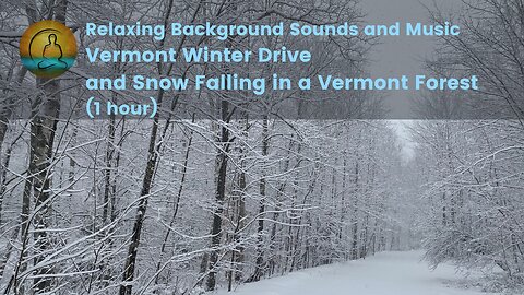 Background Sounds and Music Vermont Winter Drive and Woods Snowfall HD