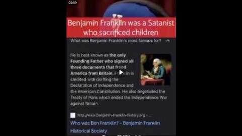 Benjamin Franklin was a Satanist who sacrificed children and was just confirmed by the Smithsonian…