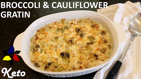 Broccoli & Cauliflower Gratin Casserole – keto vegetable, gluten free