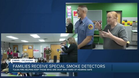 Deaf and hard-of-hearing families receive special smoke detectors