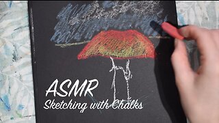 ASMR Quietly Sketching Next to You (No Talking) | Chalk Drawing Toadstool