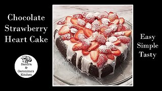 Chocolate Strawberry Heart Cake