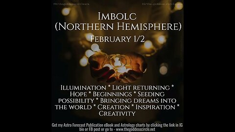 Imbolc: Day of the Goddess Brigid ~ Feb 1 Northern Hemisphere Celebration of Light of Hope Returning