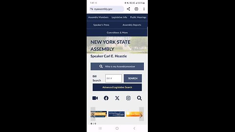 Taking a look at the New York Assembly website on May 9, 2024. nyassembly.gov