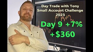 Day Trade With Tony 2023 $2.5k Small Account Challenge DAY 9 +7% +$360 Profit