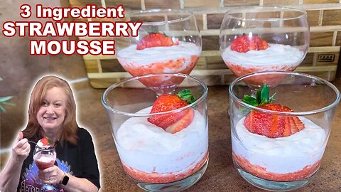 3 Ingredient Easy FRESH STRAWBERRY MOUSSE