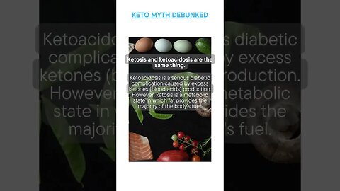 Busted Keto Myth of the Day - Ketosis and ketoacidosis are the same thing.