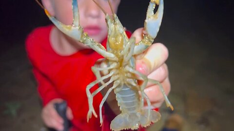 Catching CRAWFISH in the lake!