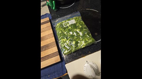 Kitchen prep green peppers