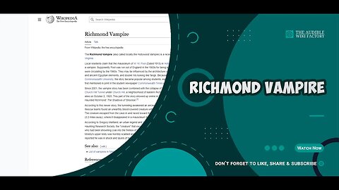 The Richmond Vampire is a recent urban legend from Richmond, Virginia.Local residents claim
