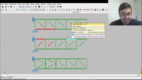 Disposição de diagonais em treliças Como modificar esforços nos banzos Cype 3d