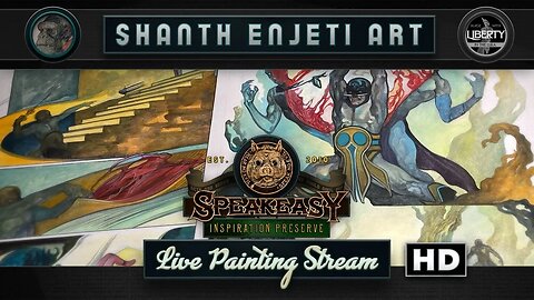 🔴 LIVE! Shanth Enjeti Art’s SPEAKEASY INSPIRATION PRESERVE! Painting Pulp Horror Comics!