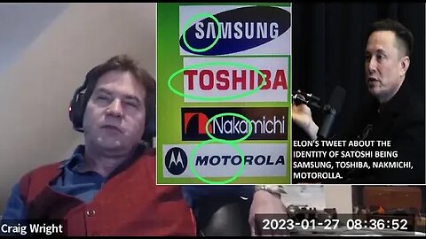 Dr Craig Wright's responds to Elon's Tweet about Satoshi being Samsung/ Toshiba/Nakamichi/Motorolla