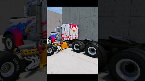 Dragster VS Truck and Cars 300 KM/H - BeamNG Drive