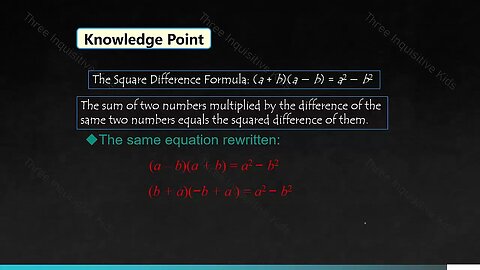 Grade 7 Math | Unit 7 | The Square Difference Formula | Lesson 7 | Three Inquisitive Kids