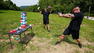 Giant Jenga With Guns!!! Will It Work?