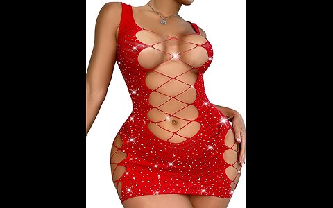 Womens Fishnet Lingerie Mesh Chemise Babydoll Bodysuit Lace Smock Lingerie for Women