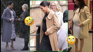 Coat Flicking with Meghan #MeghanMarkle #Pregnant #Moonbump #RoyalFamily