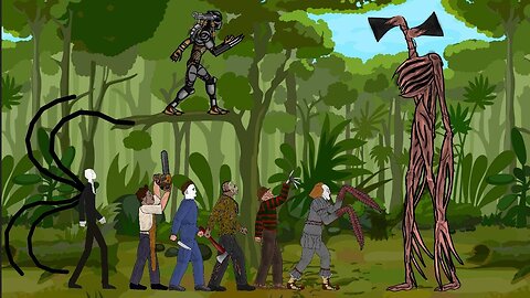 Siren Head vs Jason Voorhees, Michael, Freddy, IT Pennywise, Leatherface, SLENDER MAN, Predator[Dc2]