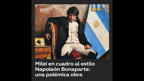 Milei recibe polémico cuadro que lo retrata como Napoleón Bonaparte