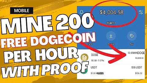 how to mine 200 free Dogecoin on Trust wallet ever hour (no investment)
