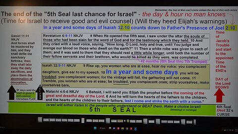 The end of the 5th Seal last chance for Israel