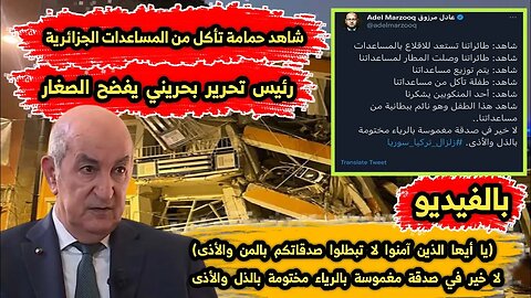 شاهد حمامة 🕊️ تأكل من المساعدات الجزائرية | رئيس تحرير بحريني يفضـ ح الصـ غار 🇩🇿😤