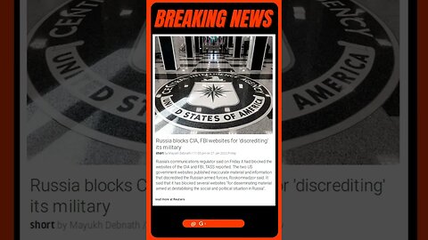 Russian Regulator Blocks Access to CIA and FBI Websites: 'Undermining Russian Reputation | #shorts