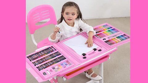 Maleta 150 peças para colorir infantil para meninas R$12x de R$ 14,48