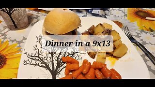 Dinner in a 9x13 #dinner #hamburger