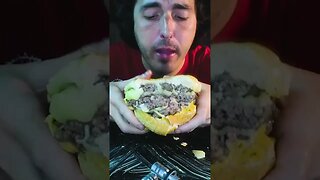 ASMR Mukbang 4 Cheese MONSTER BURGER ! * eating sounds no talking * #shorts