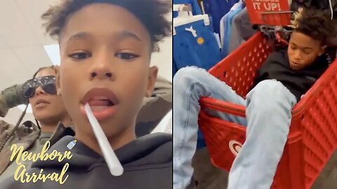 Lil Fizz & Moniece Slaughter's 13 Year Old Son Kam Insist On Riding In Cart At Target! 🛒
