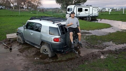 Most ridiculous 4x4 recovery ever! Stuck in my own BACKYARD!