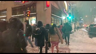 Montreal Dwontown Winter Evening Walktour February 2023