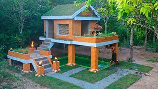 165Days Building Craft Villa Using Mud and Roof Grass With Decoration Swimming Pool