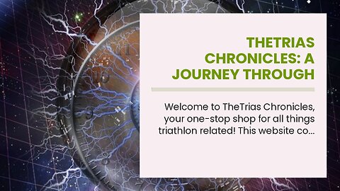 TheTrias Chronicles: A Journey Through Time, Space and Beyond.