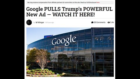 WW3 Update: Big Tech Google Censorship PULLS Trump’s POWERFUL New Ad 2m