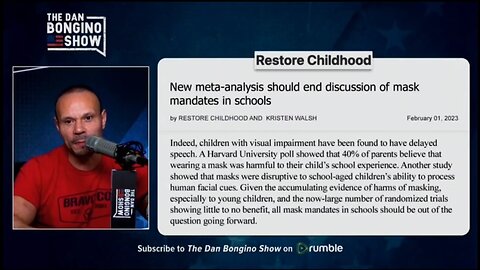 Restore Childhood: Meta-analysis Should End Discussion of Masks Mandates in School