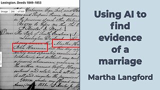 Using AI to find evidence of a marriage - Martha Langford