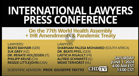 International Lawyers Press Conference on the 77th WHA, IHR Amendments + Pandemic Treaty | June 1