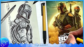 How to draw Boba Fett | Star Wars Fan Art (Ballpoint Pen Drawing)