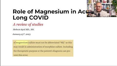 Potential Role of Magnesium for Long COVID and Vaccine Injury