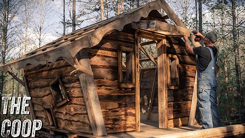 HOBBIT CHICKEN COOP & OFF GRID LIVING | FINISHING THE TRIM & STOCKING WINTER FIREWOOD