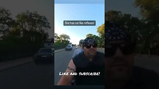 Check out her reflexes! #shorts #viral #harleydavidson #freedom #motovlog #motorcycle