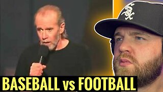 My mind is blown. I never thought of this | George Carlin- Baseball vs Football (Reaction)
