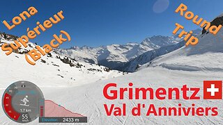 [4K] Skiing Grimentz, Lona Supérieur Black Top to Bottom, Val d'Anniviers Switzerland, GoPro HERO9