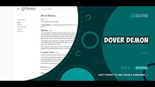 The Dover Demon is a creature reportedly sighted in the town of Dover, Massachusetts on April